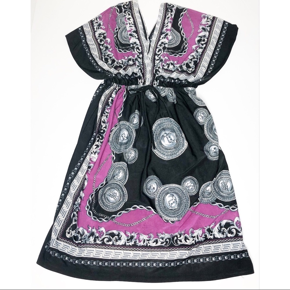 Black/Purple Bandana Print Swim Coverup Dress - Picture 5 of 8